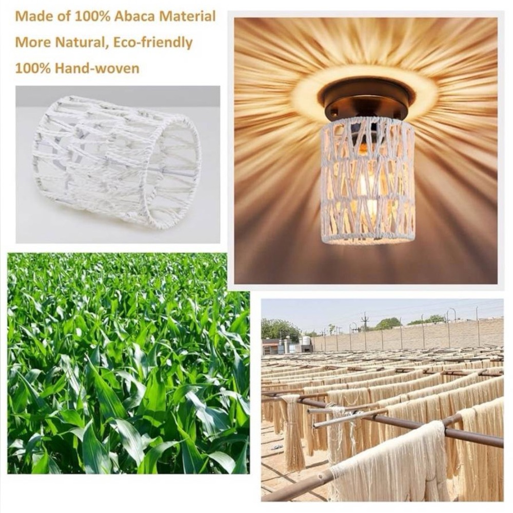 Rattan Lamp Shade Set of 2 - Picture 7 of 8